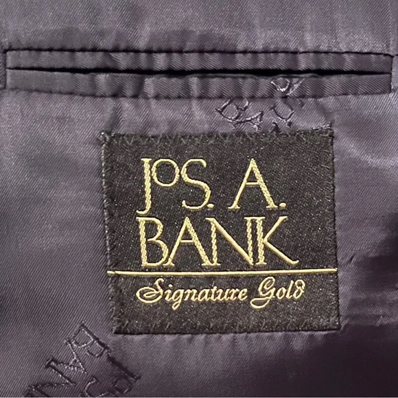 JOS A. BANK MEN’S SLATE & GRAY STRIPED WOOL SIGNATURE GOLD COAT/48 LNG/PRE-OWNED